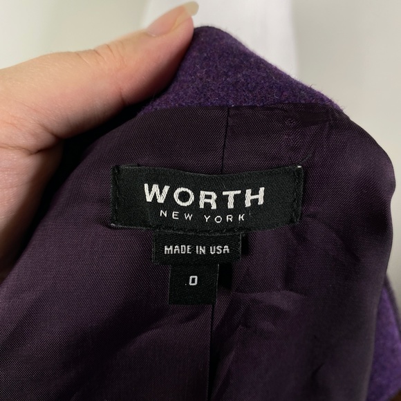 NEW Worth Sugar Plum Purple Felted Wool Jacket Sz. 0 - Picture 13 of 15